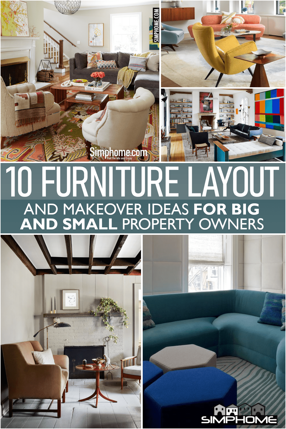 10 Furniture Layout for Big or Small Space via Simphome.comFeatured
