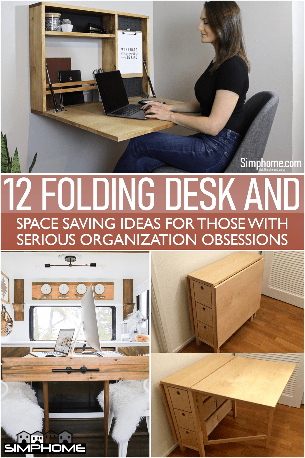 12 Folding Desk and Space Saving Ideas Via Simphome.com