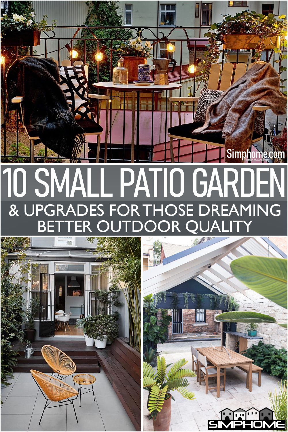 Featured image 10 Small Patio Garden Ideas via Simphome.com