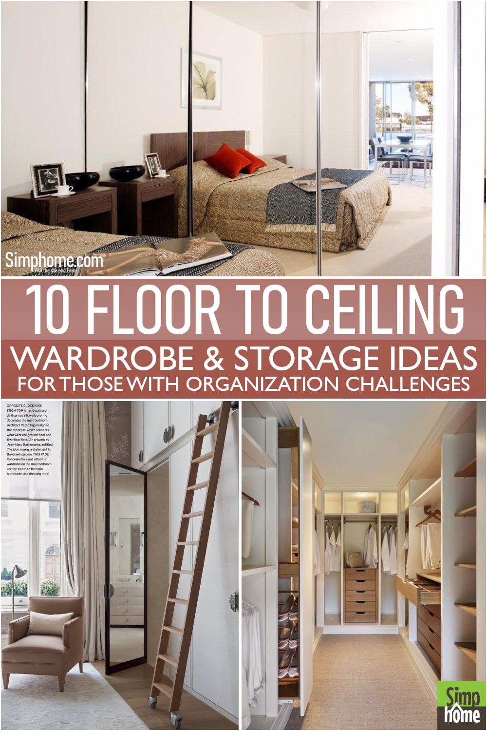10 Floor to Ceiling Wardrobes via Simphome