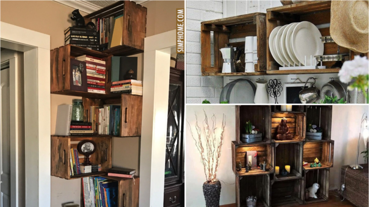 Awesome 10 Inspiring Crate DIY Shelving Projects