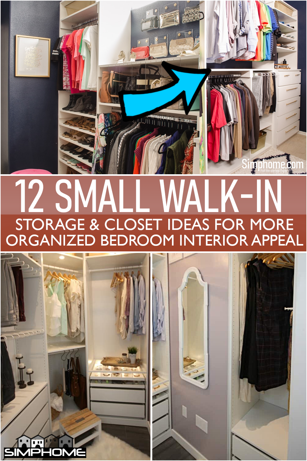 12 Small Walk-in Closet Storage Ideas for Bedrooms From Simphome