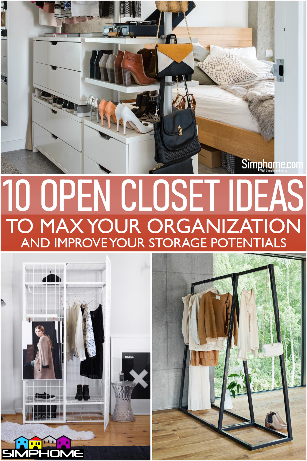 This is poster for Open Closet Ideas via Simphome.com