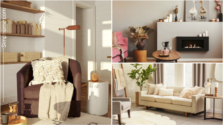 10 Hygge Interior Style Living room ideas via Simphome.com