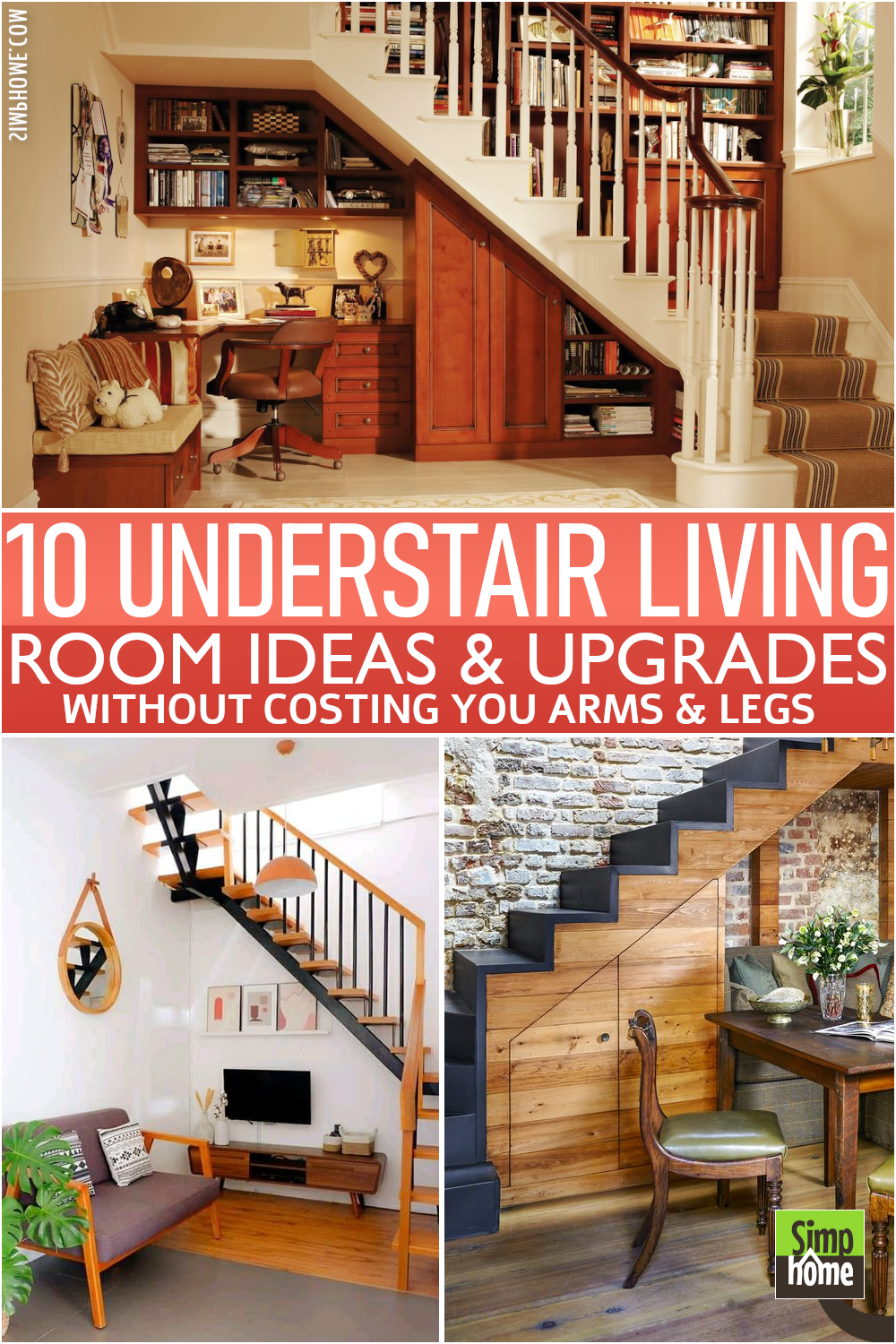 10 Under Stairs Living Room Ideas Poster