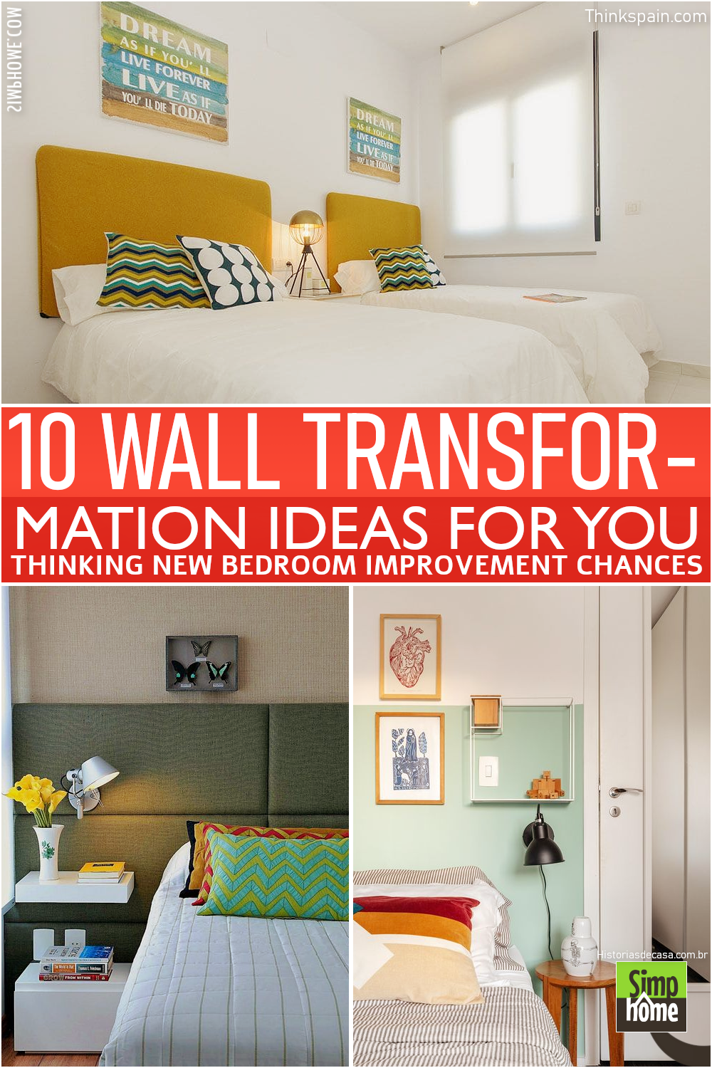 This is 10 Bedroom Wall Transformations Poster from Simphome