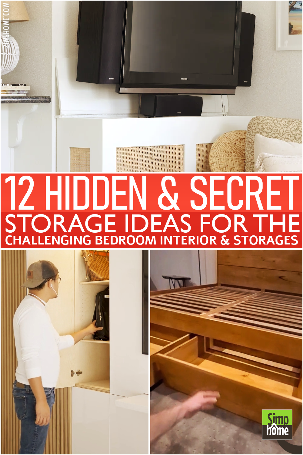 12 Hidden and Secret Storage for The Bedroom Poster